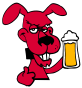 beer drinking dog