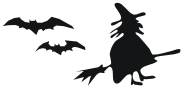 witch and bats