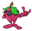 grape with sunglasses